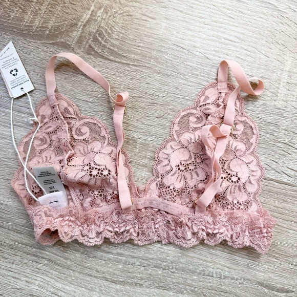 NWT HAH Lace Bralette Bra Top Sheer Light Pink XS - Picture 3 of 3